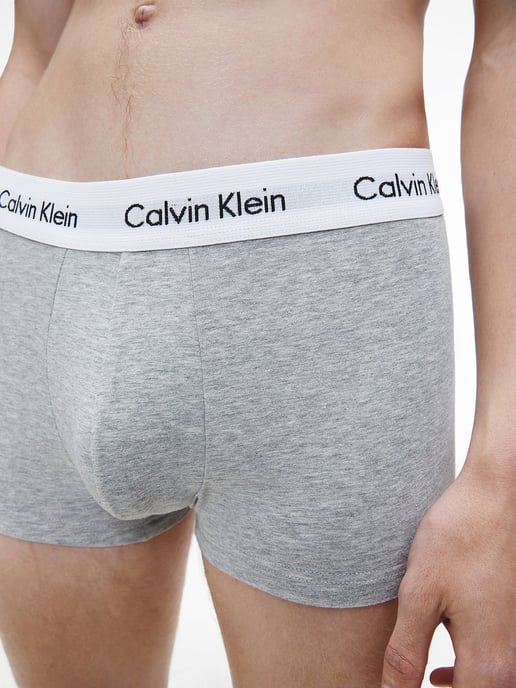 Calzoncillos Calvin Klein para hombre - 3 piezas - medio-alto - algodón elástico, negro/blanco/gris - Image 4