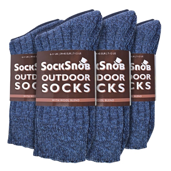 Sock Snob - 12 Pares de Calcetines de Lana para Senderismo - Azul - Image 2