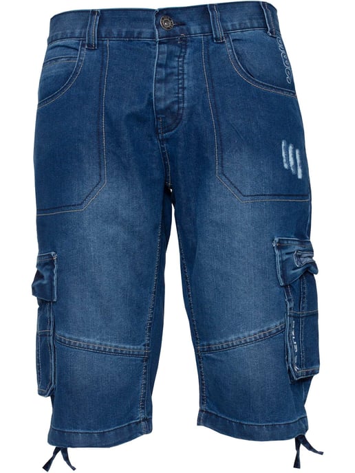 Pantalones cortos vaqueros Enzo Cargo Combat para hombre - Image 4