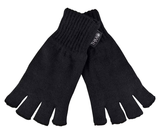 THMO - Hombres Negro 3M Thinsulate Aislamiento Forrado Guantes sin dedos - Image 2