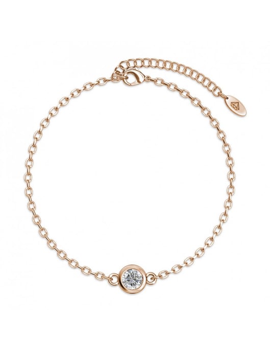 Pulsera con Piedras de Nacimiento - Oro Rosa y Cristal - Image 1