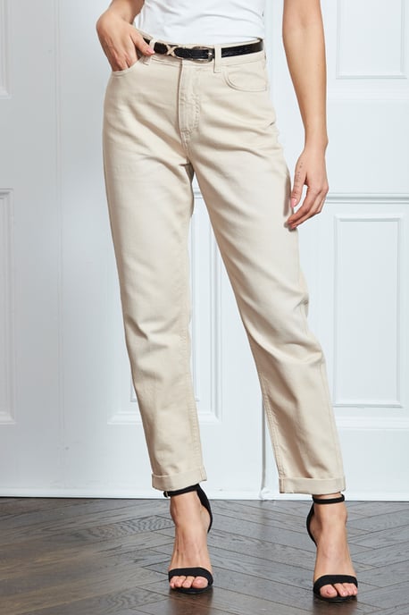 Ecru Girlfriend Jeans