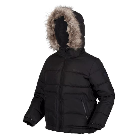 Regatta Childrens/Kids Faux Fur Trim Parka (Black) - Image 3