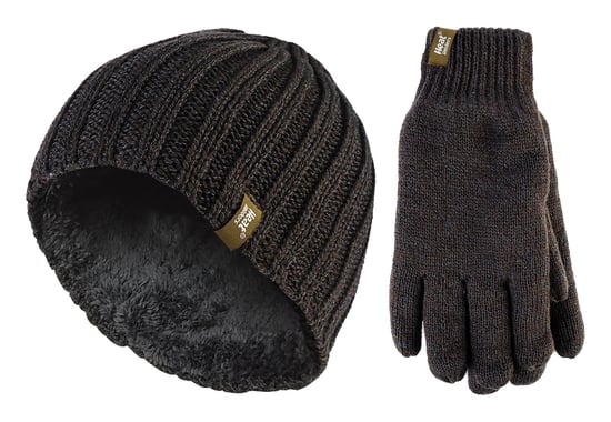Juego de gorro y guantes térmicos de invierno para hombre | Calentadores | Forro polar - Verde caqui - Image 1