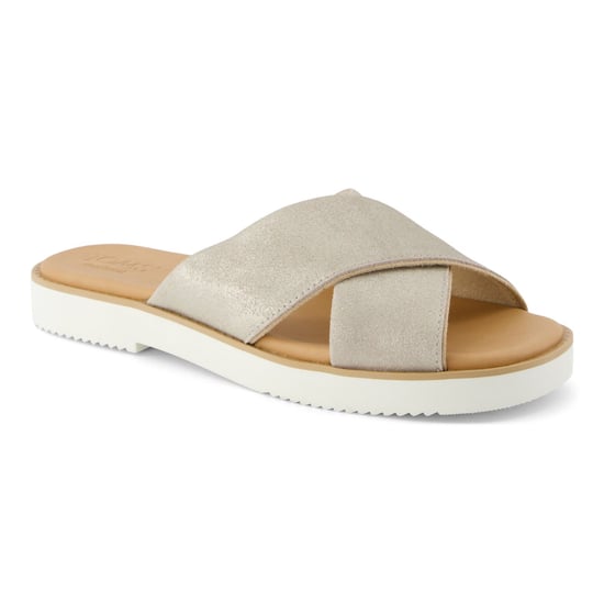 TOMS Mae Crossover Leather Women's Champagne Sandals - Image 1