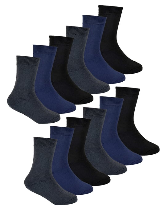 Paquete múltiple de 12 pares de calcetines térmicos para niños | Sock Snob | Calcetines gruesos para niños en invierno | Niños y niñas - BNG - Image 1