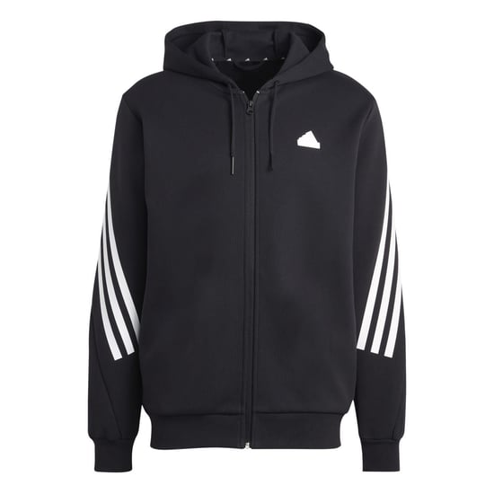 Men's adidas Future Icons 3 Stripes Full-Zip Hoodie in Black-White