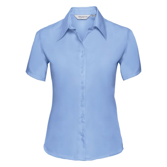 Russell Collection Ladies/Womens Short Sleeve Ultimate Non-Iron Shirt (Bright Sky) - Image 1