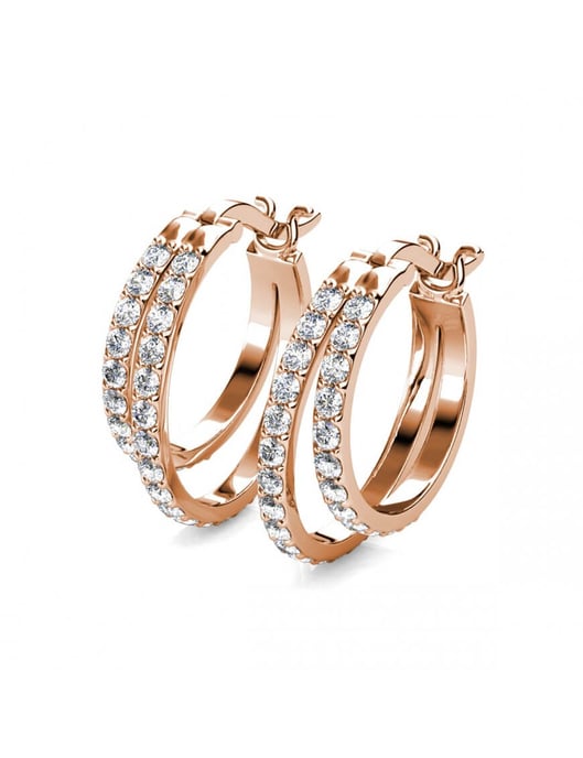 Pendientes Duo Circlet - Oro rosa y cristal - Image 4