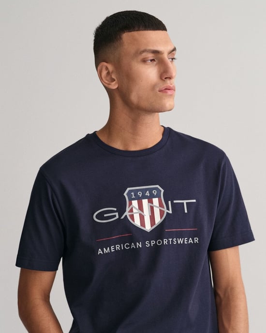 GANT Mens Regular Fit Short Sleeve Archive Shield T-Shirt - Image 3