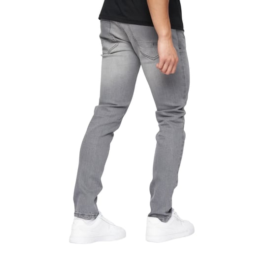 Crosshatch Mens Buraca Denim Slim Jeans (Grey Wash) - Image 2