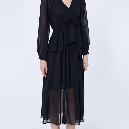 Long ruffle chiffon dress - Image 4