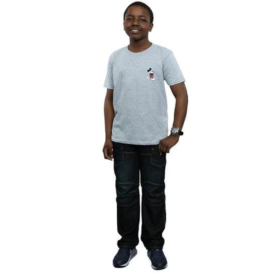 Disney Boys Mickey Mouse Kickin Retro Chest T-Shirt (Sports Grey) - Image 4