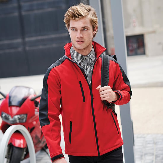 Regatta Mens Hydroforce 3-Layer Softshell Jacket (Wind Resistant, Water Repellent & Breathable) (Classic Red/Black) - Image 2