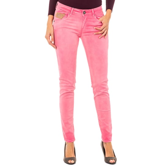Elastic trousers with skinny cut hems HWT010 woman