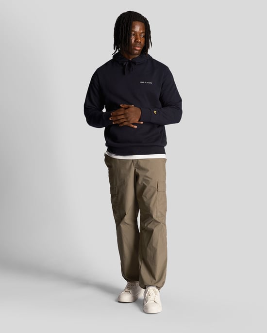 Sudadera con capucha bordada Lyle & Scott para hombre en navy - Image 1