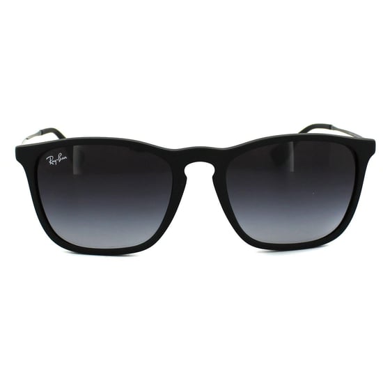 Ray-Ban Round Mens Rubber Black Gradient Grey Sunglasses