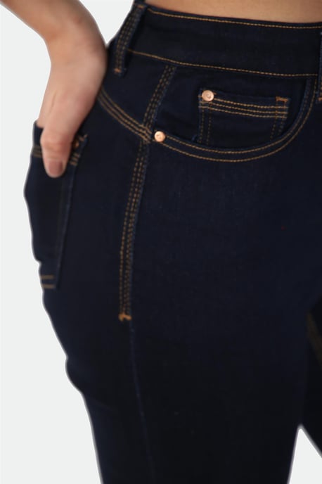 Vaqueros ajustados de cintura alta con forma mágica para mujer en azul índigo - Image 4