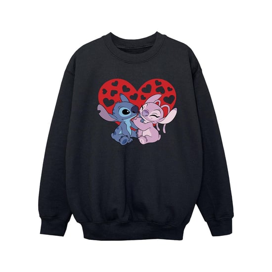 Disney Girls Lilo & Stitch Hearts Sweatshirt (Black) - Image 1