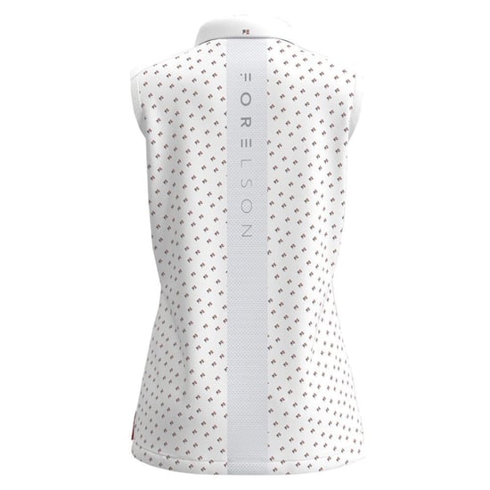 Forelson Womens/Ladies Buckland Patterned Polo Shirt (White) - Image 2