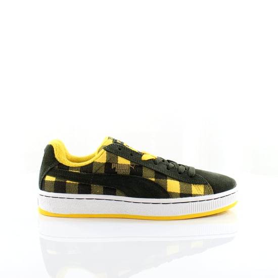 Puma Basket II Check Green Yellow Synthetic Mens Trainers 352299 02