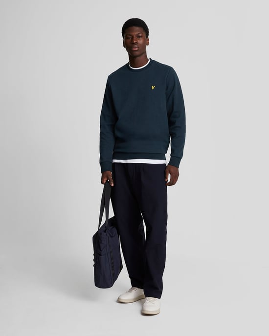 Sudadera sin cierre en azul marino oscuro Interlock de Lyle & Scott - Image 2