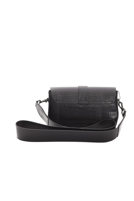 Bolso Cruzado de Cuero Negro Donatella para Mujer Pompei - Image 3