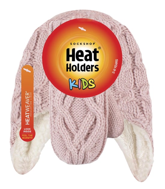 Heat Holders - Set de gorro y guantes de punto de bolita para niña - Rosa oscuro - Image 2