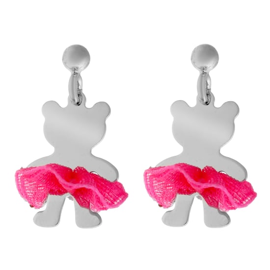 Orphelia 'Bear Bow' Child's 925 Sterling Silver Set: Chain-Pendant + Earrings - Silver SET-7132 - Image 3