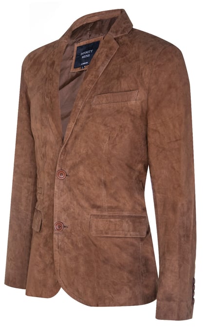 Chaqueta Blazer de Ante Abrigo de Cuero Italiano Suave - Image 2