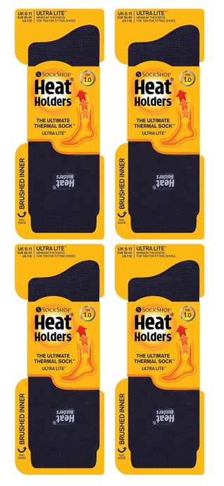 Heat Holders Ultra Lite - Paquete múltiple de 4 pares de calcetines térmicos para hombre | Calcetines cálidos ultrafinos para vestir en invierno - Azul marino - Image 2