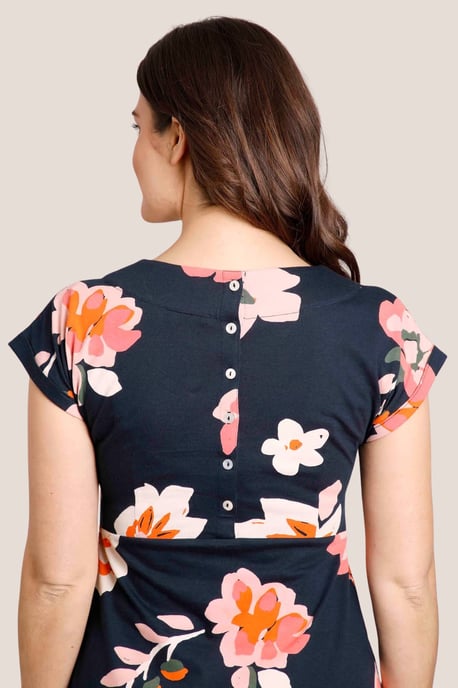 Navy Floral 'Tallahasee' Print Dress
