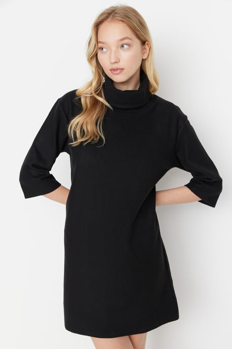 Trendyol Women's Turtleneck Shift Midi Dress - Image 2