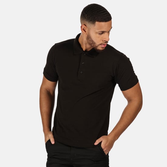 Regatta Classic Mens 65/35 Short Sleeve Polo Shirt (Black)