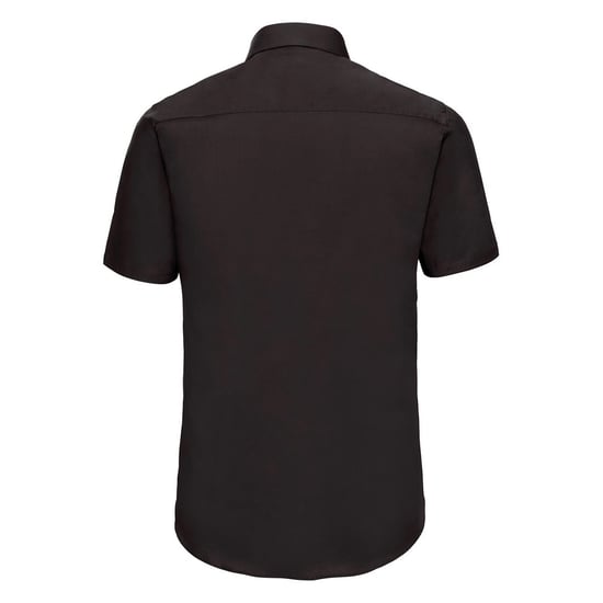 Russell Collection Mens Easy-Care Fitted Short-Sleeved Shirt (Black) - Image 2