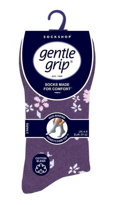 Gentle Grip - 6 Pairs Ladies Gentle Grip Non Elastic Socks - SOLRH214 - Image 2