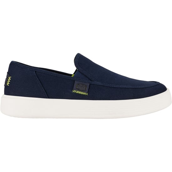 HEYDUDE Sunapee Canvas 100% Cotton Men's Navy/White Loafers - Image 6