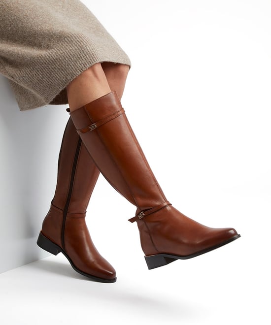 Dune Ladies Tap - Double Buckle Knee High Riding Boots - Image 3