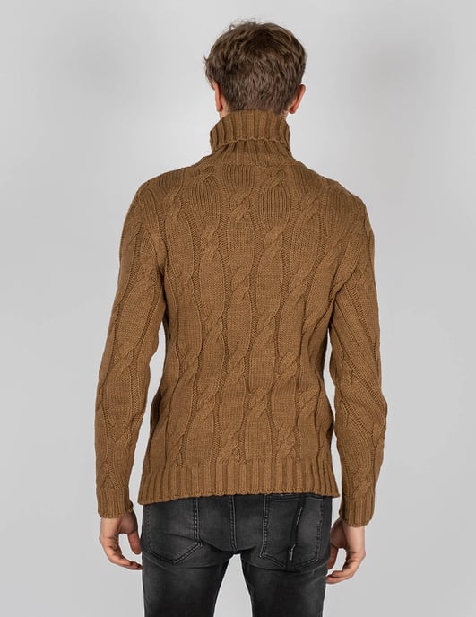 Xagon Man Suéter Turtleneck del hombre beige - Image 4