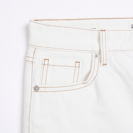 River Island Womens Straight Leg Jeans Ecru High Waisted Relaxed