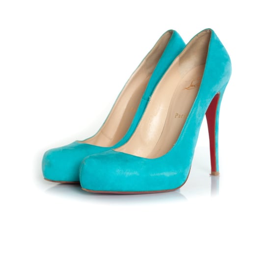 Turquoise suede pumps - Image 1