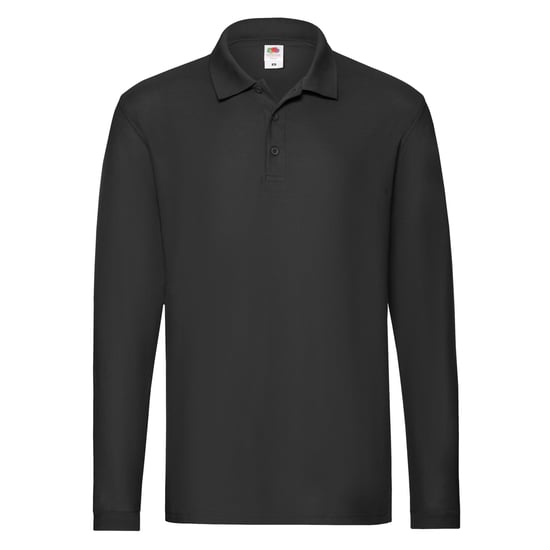 Fruit of the Loom Mens Premium Pique Long-Sleeved Polo Shirt (Black) - Image 1