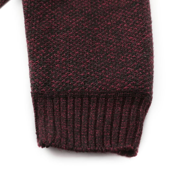 Men's Cardigan with Two Pocket Button Stand-Up Collar Cardigan for Winter Burgundy - Image 6