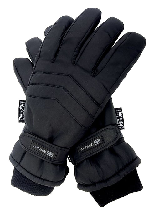 Guantes de esquí impermeables con aislamiento térmico 3M Thinsulate 40 gramos para hombre - Negro - Image 1
