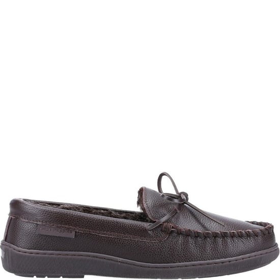 Hush Puppies Mens Ace Leather Slippers (Brown) - Image 3