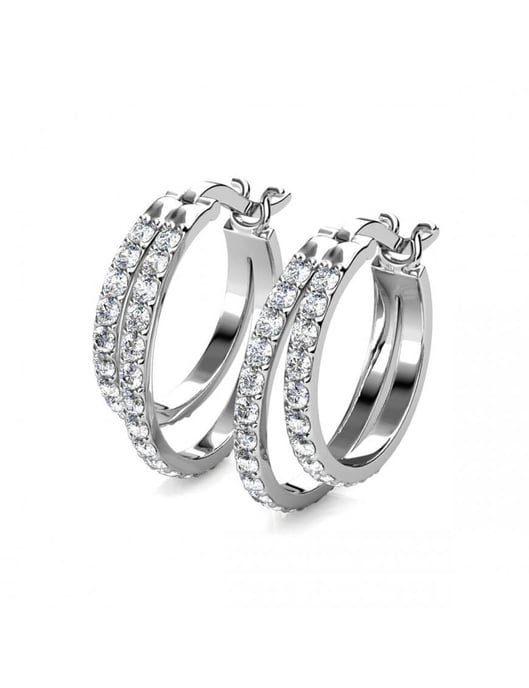 Pendientes Duo Circlet - Plata y Cristal - Image 4