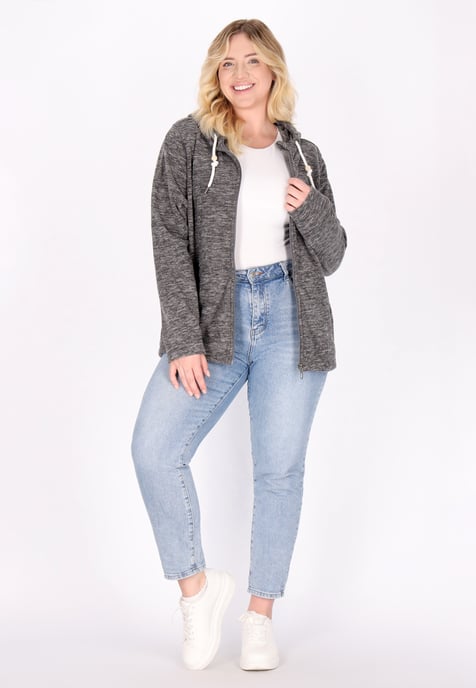 Dreimaster fleece jacket women Grey melange - Image 2