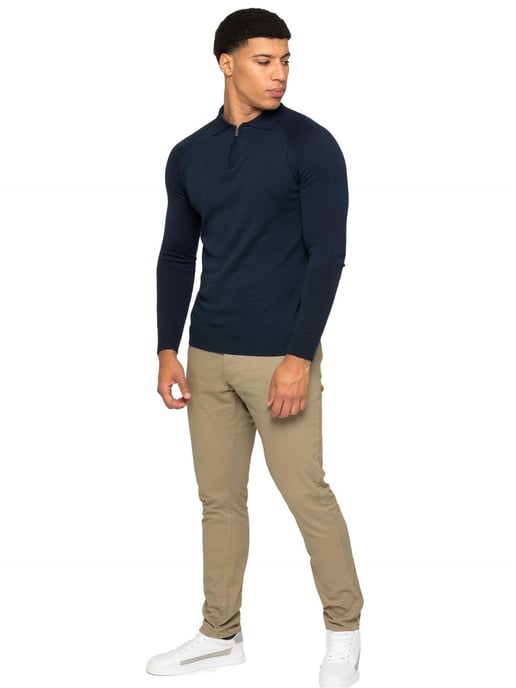Enzo Milano Polo con media cremallera para hombre - Image 5