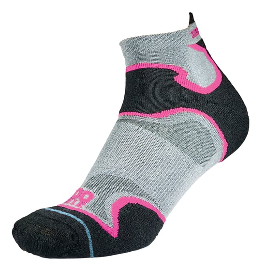 1000 Mile - Calcetines acolchados antiampollas Ladies Fusion Ankle Repreve - Plata / Rosa - Image 1