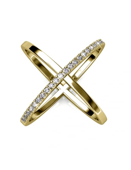 Anillo X Duo - Oro y Cristal - Image 1
